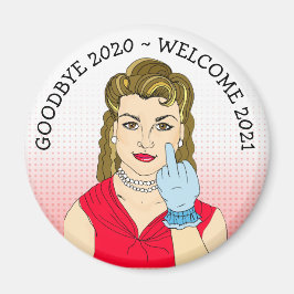 Vaarwel 2020, welkom 2021 Retro Lady Sarcasm Magneet