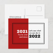 Vaarwel 2021 Hallo 2022 Gelukkig nieuwjaar Briefkaart (Voorkant / Achterkant)