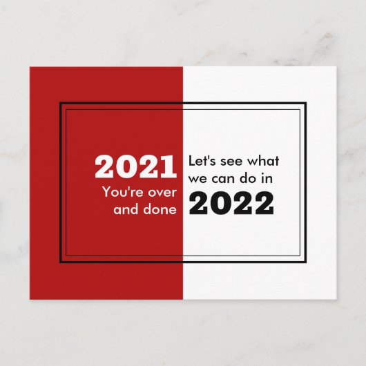 Vaarwel 2021 Hallo 2022 Gelukkig nieuwjaar Briefkaart (Voorkant)