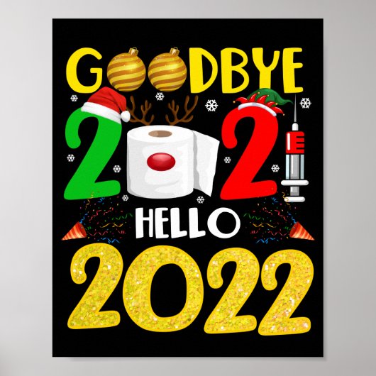 Vaarwel 2021 Hallo 2022 - Gelukkig nieuwjaar Pajam Poster (Voorkant)