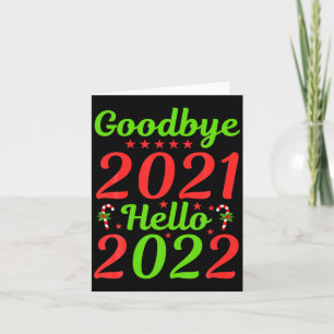 Vaarwel 2021 Hallo 2022 Kerstmis Xmas Gelukkig Nie Kaart