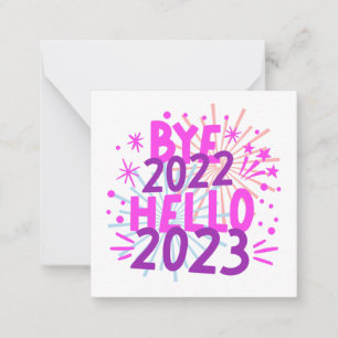 Vaarwel 2022 Hallo 2023 Gelukkig Nieuwjaar Notitiekaartje