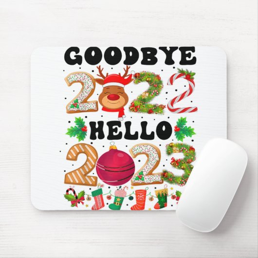 Vaarwel 2022 Hallo 2023 Happy New Year Funny Chris Muismat (Met muis)