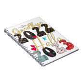 Vaarwel 2022 Hallo 2023 kerstmis T-shirt Notitieboek (Rechterzijde)