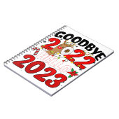 Vaarwel 2022 Hallo 2023 kerstmis T-shirt Notitieboek (Linkerzijde)