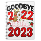 Vaarwel 2022 Hallo 2023 kerstmis T-shirt Notitieboek (Voorkant)