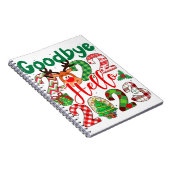 Vaarwel 2022 Hallo 2023 luipaard kerst Notitieboek (Rechterzijde)