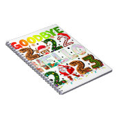 Vaarwel 2022 Hallo 2023 Schattige Kerstman Rendier Notitieboek (Rechterzijde)