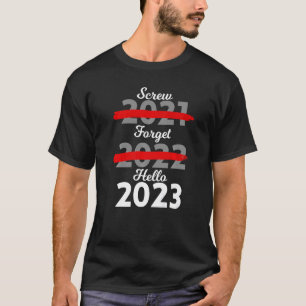 Vaarwel 2022 Hallo 2023 Vrolijk kerstfeest Nieuw T-shirt
