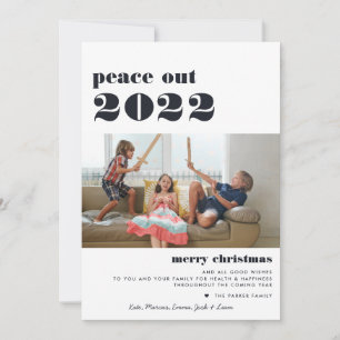 Vaarwel 2022   Prettig Kerstmis Vakantie Foto Feestdagenkaart