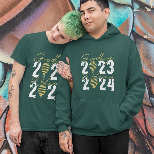 Vaarwel 2023 Welkom 2024 Mannen Hoodie