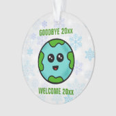 Vaarwel 2024 Welkom 2025 Schattige Kerstornament Ornament (voorkant)
