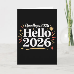 Vaarwel 2025 Hallo 2026 Gelukkig Nieuwjaar Confett Kaart