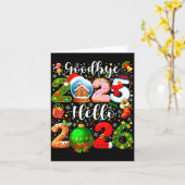 Vaarwel 2025 Hallo 2026 Gelukkig Oud en Nieuw Chri Kaart (Gele Bloem)