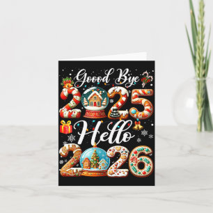 Vaarwel 2025 Hallo 2026 Gelukkig Oud en Nieuw Chri Kaart