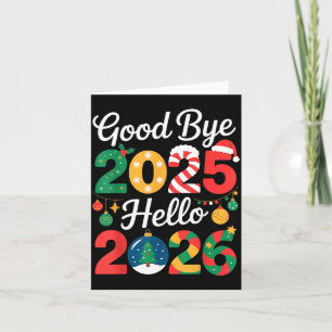 Vaarwel 2025 Hallo 2026 Gelukkig Oud en Nieuw Chri Kaart