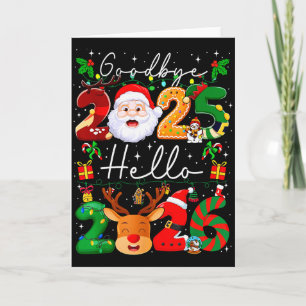 Vaarwel 2025 Hallo 2026 Gelukkig Oud en Nieuw Chri Kaart