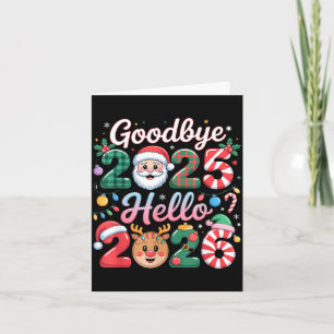 Vaarwel 2025 Hallo 2026 Kerst Nieuwjaar Cadeau Kaart