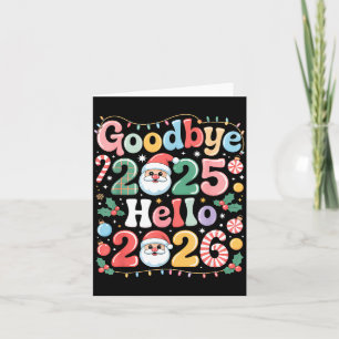 Vaarwel 2025 Hallo 2026 Kerst Nieuwjaar Cadeau Kaart