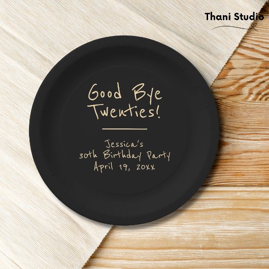 Vaarwel 20s Vrouwelijke minimalistische moderne ty Papieren Bordje
