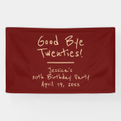 Vaarwel 20s Vrouwelijke minimalistische moderne ty Spandoek (Horizontaal)