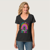Vaarwel 2e graad Hallo 3e graad Regenboogleraar T-shirt (Voorkant volledig)