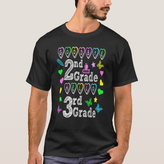 Vaarwel 2e graad Hallo 3e graad terug naar school T-shirt (Voorkant)