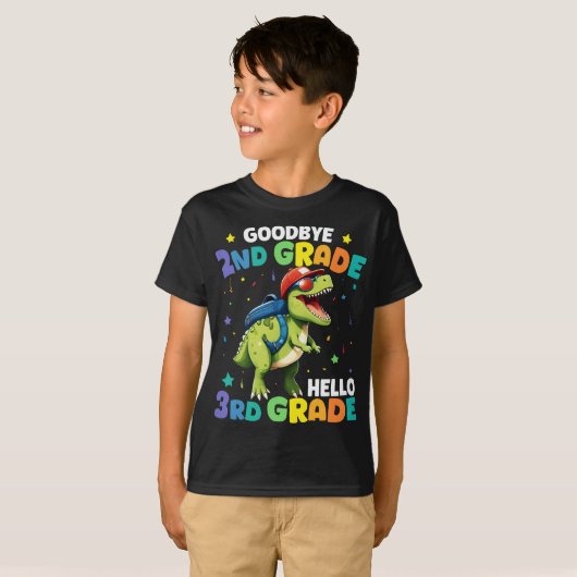 Vaarwel 2e klas Afstuderen T rex dinosaurus T-shirt (Voorkant volledig)