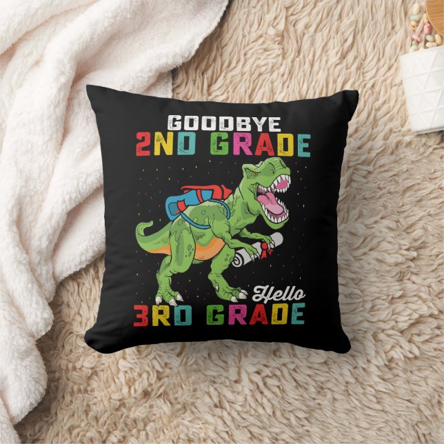 Vaarwel 2e klas hallo 3e klas T Rex dinosaurus Kussen (Deken)