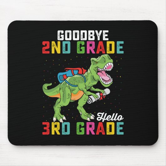 Vaarwel 2e klas hallo 3e klas T Rex dinosaurus Muismat (Voorkant)