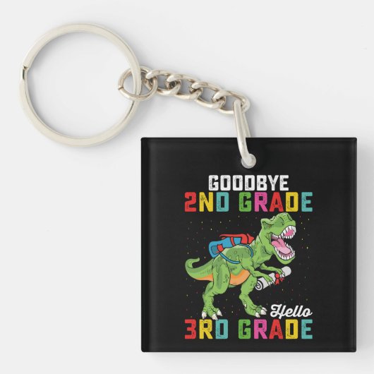 Vaarwel 2e klas hallo 3e klas T Rex dinosaurus Sleutelhanger (Voorkant)