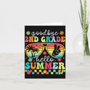 Vaarwel 2e klas Hallo zomer laatste schooldag Kaart