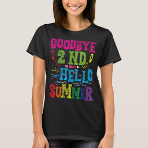 Vaarwel 2e klas student leraar zomer vakantie gra t-shirt