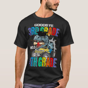 Vaarwel 3e graad Hallo 4e Grade Monster Truck Di T-shirt