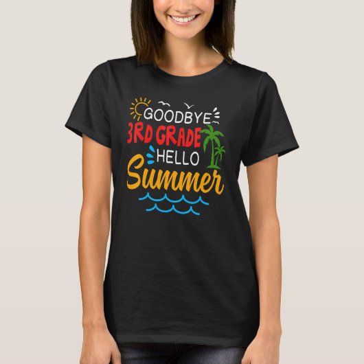 Vaarwel 3e graad Hallo Derde graad Graduat T-shirt (Voorkant)