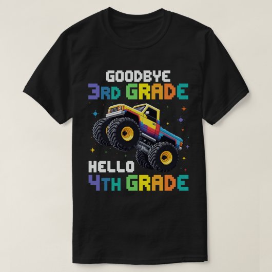 Vaarwel 3e klas Afstuderen Monster Truck T-shirt (Design voorkant)
