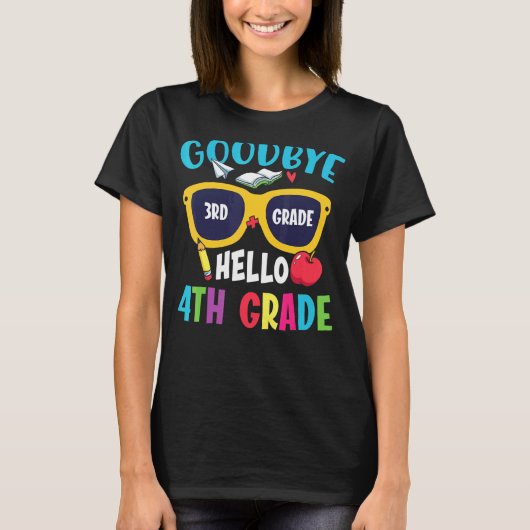 Vaarwel 3e klas Hallo 4e klas School T-shirt (Voorkant)