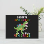 Vaarwel 3e klas Hallo 4e klas T Rex Dinosaur Kaart (Staand voorkant)