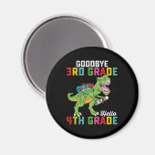 Vaarwel 3e klas Hallo 4e klas T-Rex Dinosaur Magneet (Voorkant / Achterkant)
