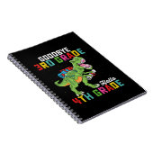 Vaarwel 3e klas Hallo 4e klas T Rex Dinosaur Notitieboek (Rechterzijde)