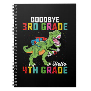 Vaarwel 3e klas Hallo 4e klas T Rex Dinosaur Notitieboek