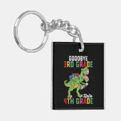 Vaarwel 3e klas Hallo 4e klas T Rex Dinosaur Sleutelhanger (Voorkant Links)