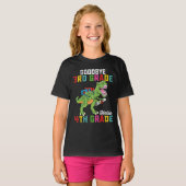 Vaarwel 3e klas Hallo 4e klas T Rex Dinosaur T-shirt (Voorkant volledig)