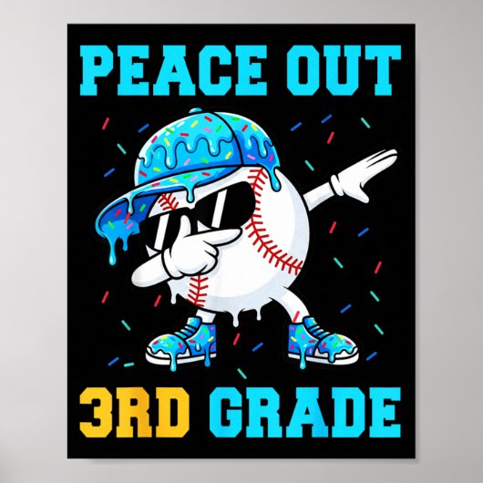 Vaarwel 3e klas tweede honkbal afstudeerfeest poster (Voorkant)
