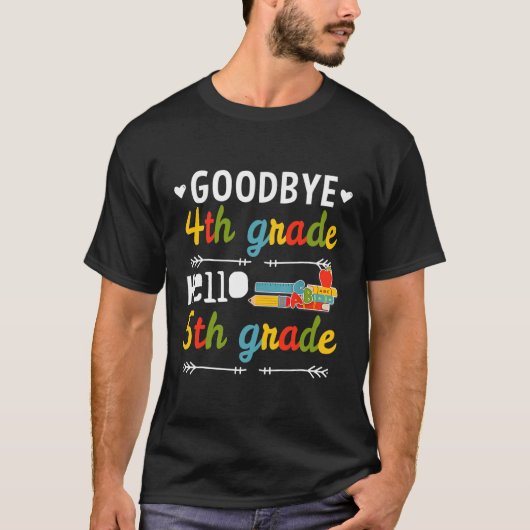 Vaarwel 4e graad Hallo 5e graad Afstuderen T-shirt (Voorkant)