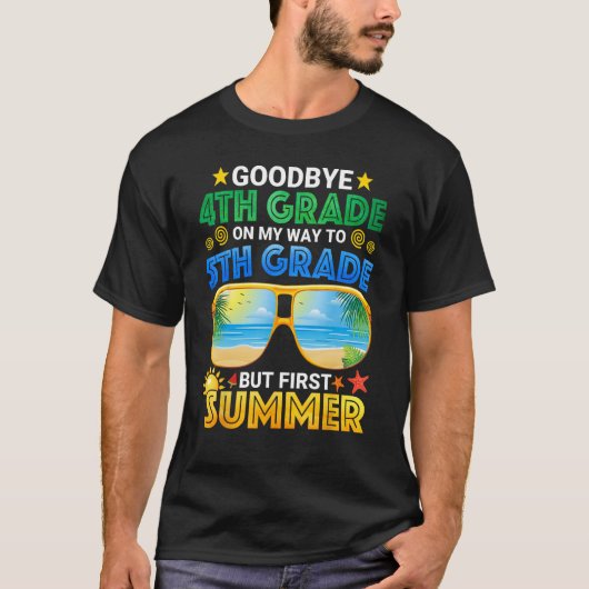 Vaarwel 4e klas Afstuderen Hallo tot 5e klas T-shirt (Voorkant)