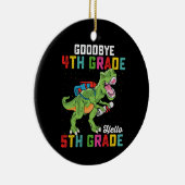 Vaarwel 4e klas Hallo 5e klas T Rex dinosaurus Keramisch Ornament (Rechts)