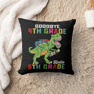 Vaarwel 4e klas Hallo 5e klas T Rex dinosaurus Kussen