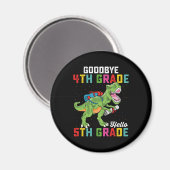 Vaarwel 4e klas Hallo 5e klas T Rex dinosaurus Magneet (Voorkant / Achterkant)