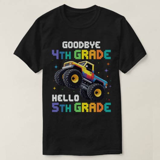 Vaarwel 4e klas Monster Truck Afstuderen T-shirt (Design voorkant)